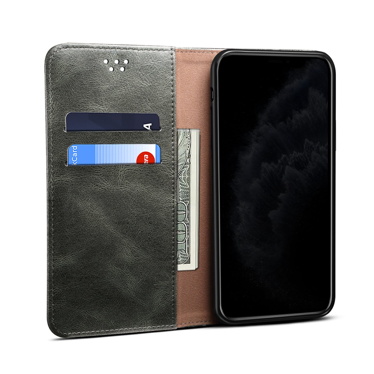 Waxy Crazy Horse Texture TPU + PU Leather Shell Phone Case for OnePlus 8T