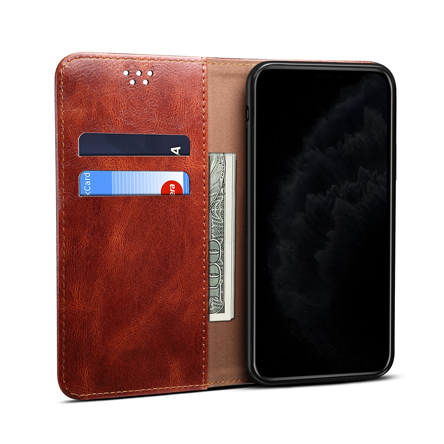 Waxy Crazy Horse Texture TPU + PU Leather Shell Phone Case for OnePlus 8T