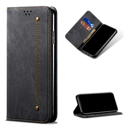 Jeans Cloth Texture Wallet Leather Mobile Phone Protective Cover for OnePlus Nord N100