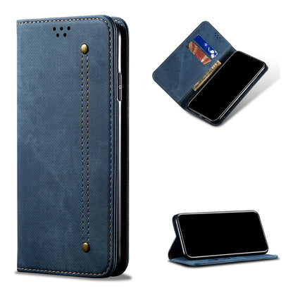 Jeans Cloth Texture Wallet Leather Mobile Phone Protective Cover for OnePlus Nord N100