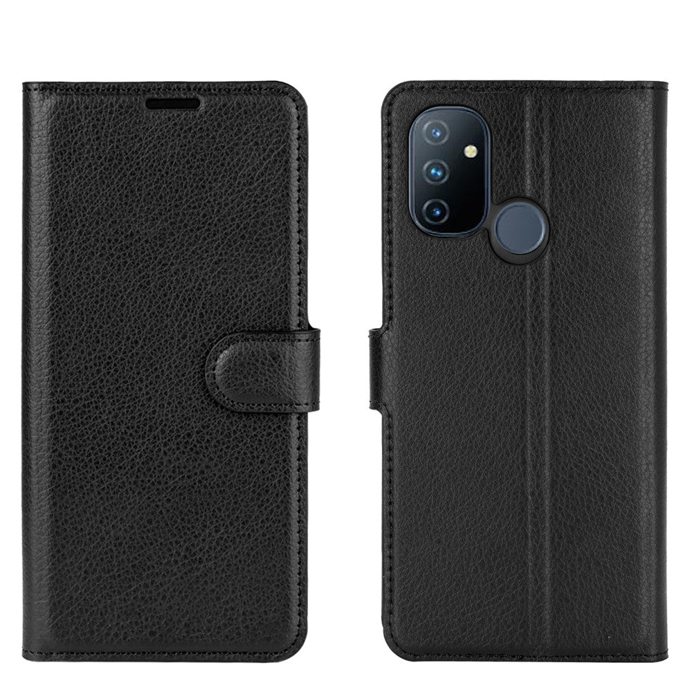 Litchi Grain Wallet Stand Leather Case for OnePlus Nord N100 Protective Phone Shell