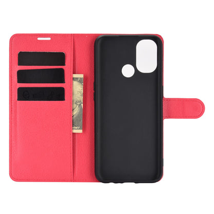 Litchi Grain Wallet Stand Leather Case for OnePlus Nord N100 Protective Phone Shell