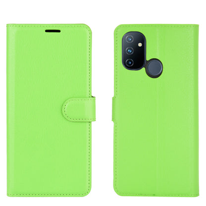 Litchi Grain Wallet Stand Leather Case for OnePlus Nord N100 Protective Phone Shell