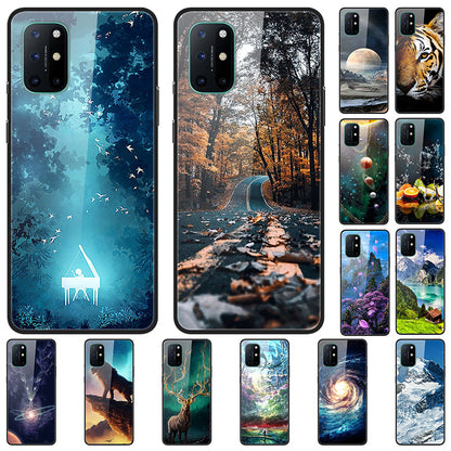 Pattern Printing Glass + TPU + PC Combo Casing Cover for OnePlus 8T