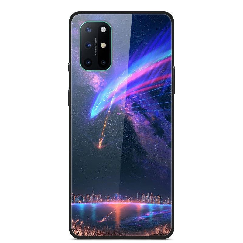 Pattern Printing Glass + TPU + PC Combo Casing Cover for OnePlus 8T