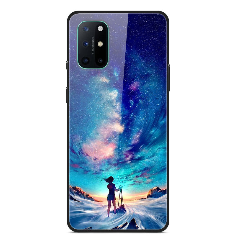 Pattern Printing Glass + TPU + PC Combo Casing Cover for OnePlus 8T