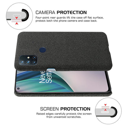 Cloth Texture Plastic Phone Case for OnePlus Nord N10 5G