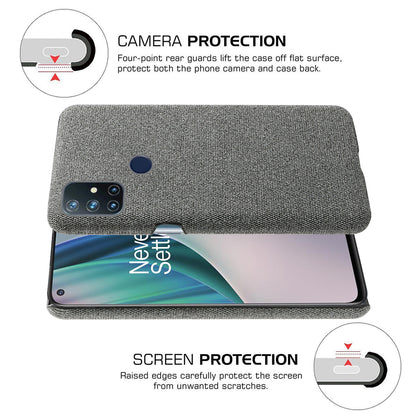 Cloth Texture Plastic Phone Case for OnePlus Nord N10 5G