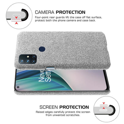 Cloth Texture Plastic Phone Case for OnePlus Nord N10 5G