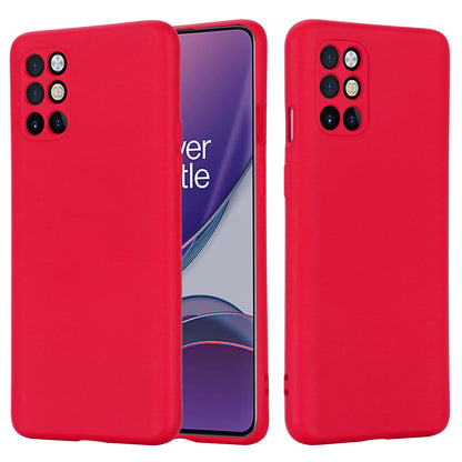 Liquid Silicone Plain Phone Protective Shell with Strap for OnePlus 8T