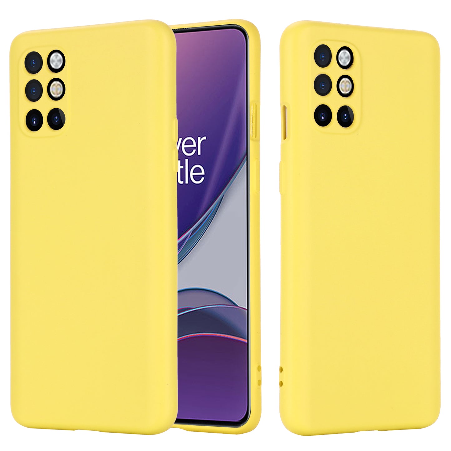 Liquid Silicone Plain Phone Protective Shell with Strap for OnePlus 8T