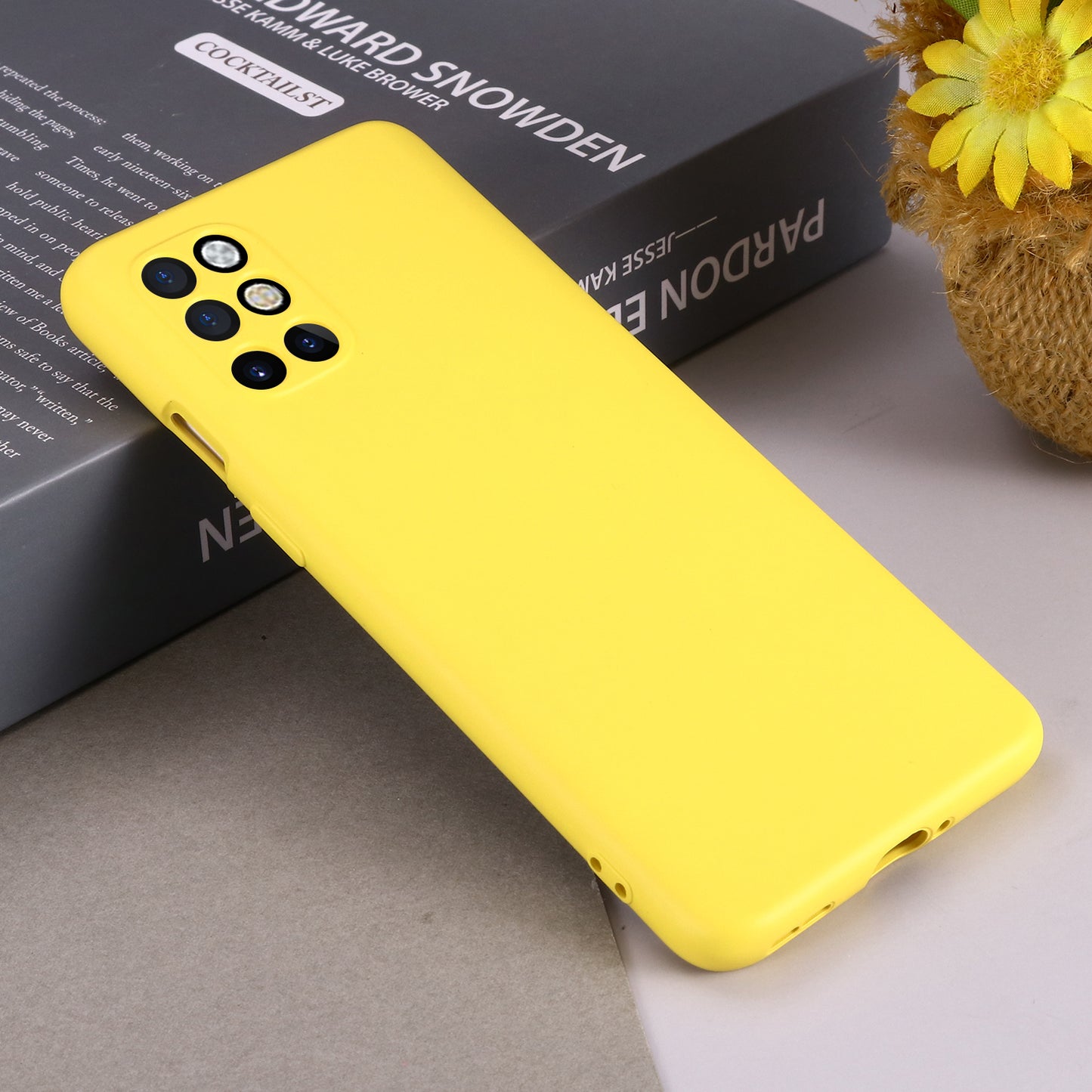 Liquid Silicone Plain Phone Protective Shell with Strap for OnePlus 8T