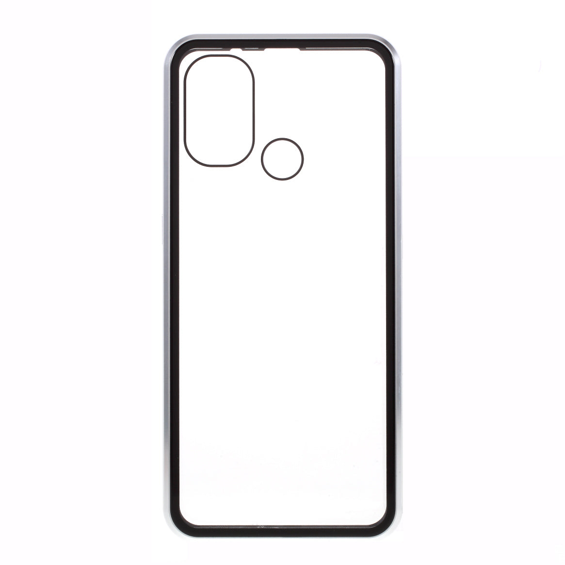 Magnetic Metal Lock Installation + Double Side Tempered Glass Case for OnePlus Nord N100