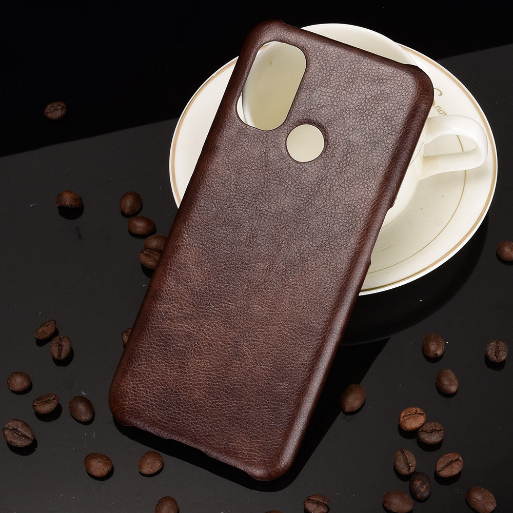 Litchi Texture PU Leather Coated PC Mobile Casing for OnePlus Nord N100