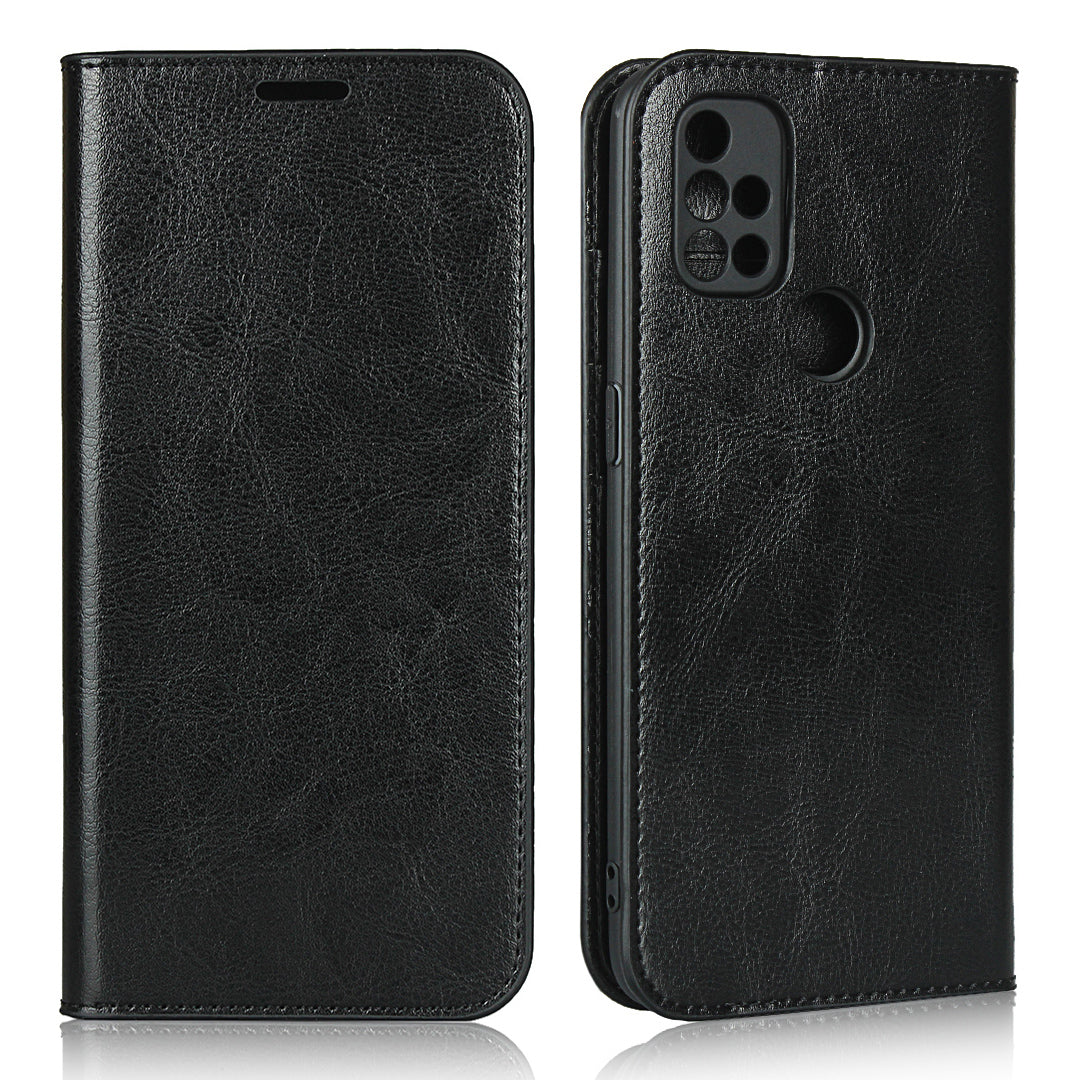 Crazy Horse Genuine Leather Wallet Stand Case for OnePlus Nord N10 5G