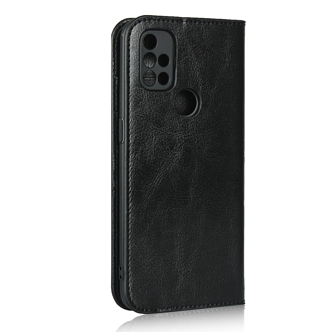 Crazy Horse Genuine Leather Wallet Stand Case for OnePlus Nord N10 5G