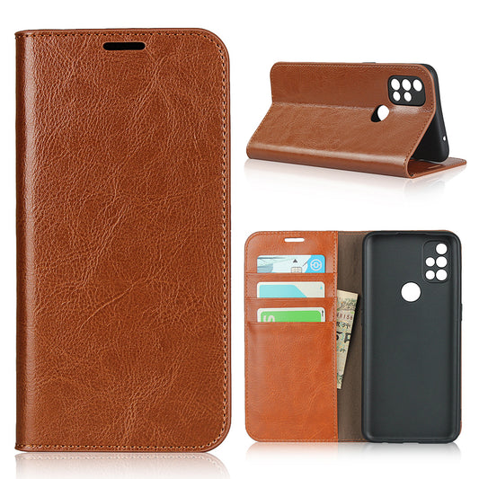 Crazy Horse Genuine Leather Wallet Stand Case for OnePlus Nord N10 5G