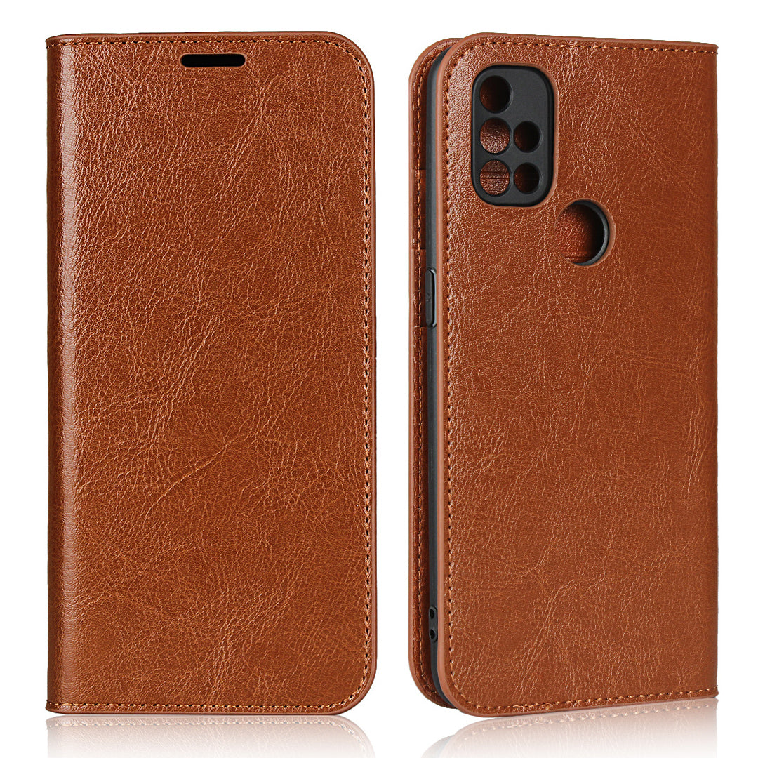 Crazy Horse Genuine Leather Wallet Stand Case for OnePlus Nord N10 5G