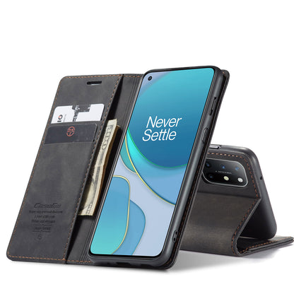 CASEME 013 Series Auto-absorbed Leather Wallet Case for OnePlus 8T