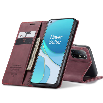 CASEME 013 Series Auto-absorbed Leather Wallet Case for OnePlus 8T