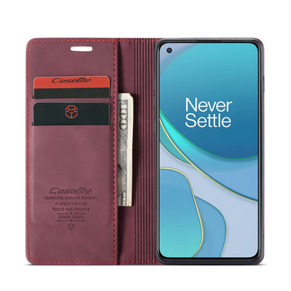 CASEME 013 Series Auto-absorbed Leather Wallet Case for OnePlus 8T