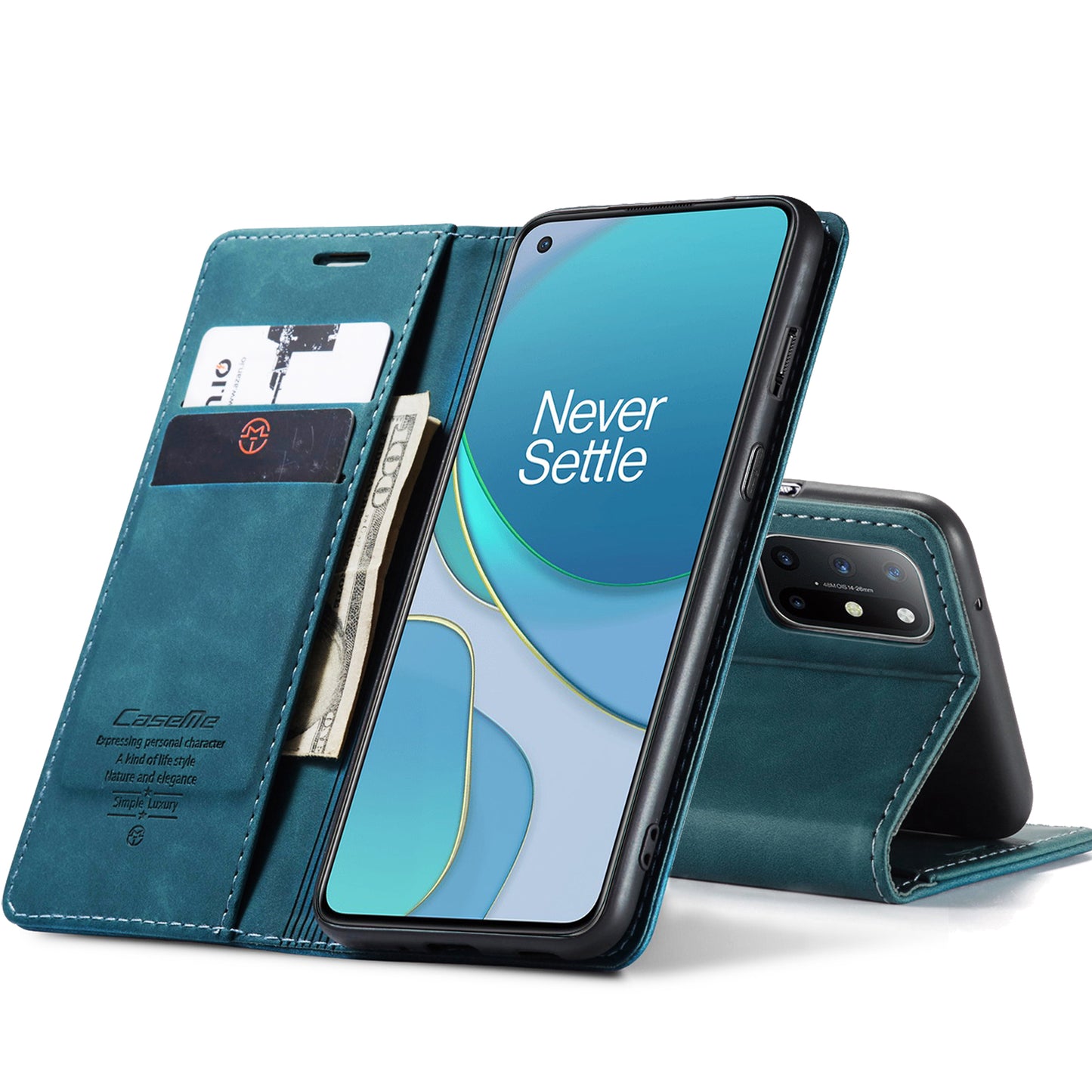 CASEME 013 Series Auto-absorbed Leather Wallet Case for OnePlus 8T