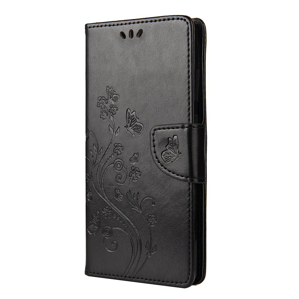 Butterfly and Flower Pattern Imprint Leather Wallet Phone Shell for OnePlus 8T