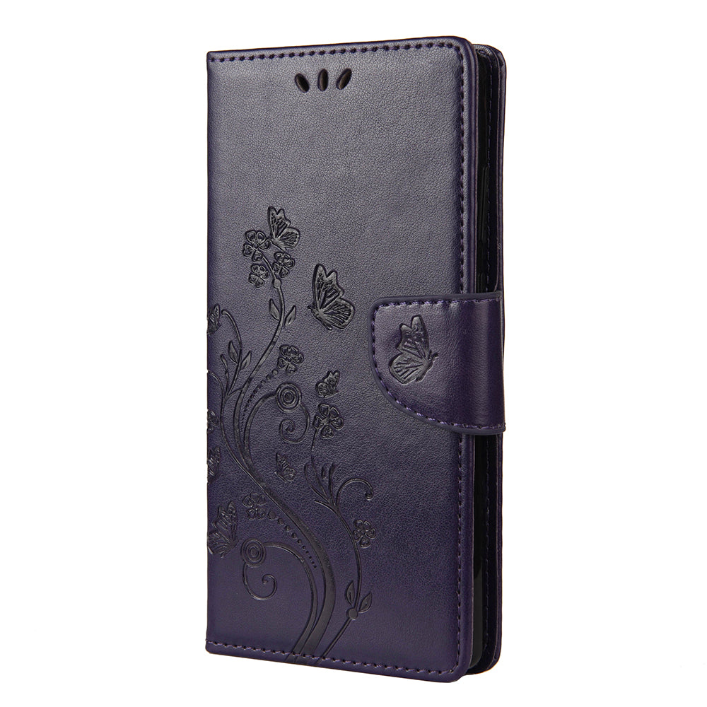 Butterfly and Flower Pattern Imprint Leather Wallet Phone Shell for OnePlus 8T