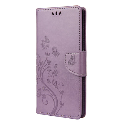 Butterfly and Flower Pattern Imprint Leather Wallet Phone Shell for OnePlus 8T