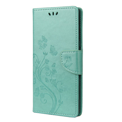 Butterfly and Flower Pattern Imprint Leather Wallet Phone Shell for OnePlus 8T