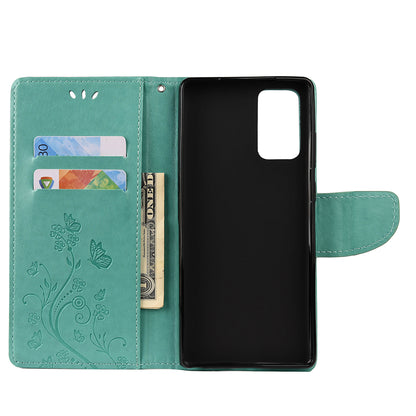 Butterfly and Flower Pattern Imprint Leather Wallet Phone Shell for OnePlus 8T