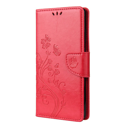 Butterfly and Flower Pattern Imprint Leather Wallet Phone Shell for OnePlus 8T