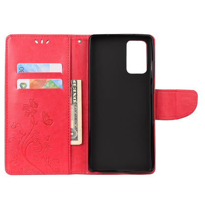 Butterfly and Flower Pattern Imprint Leather Wallet Phone Shell for OnePlus 8T