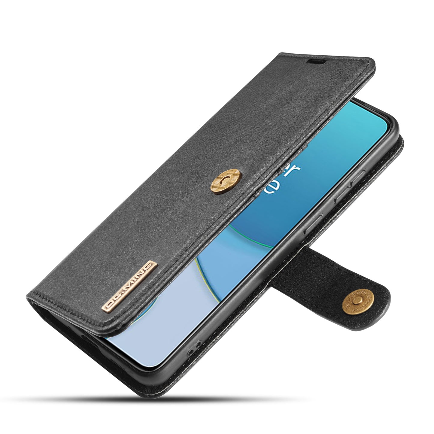 DG.MING Wallet Split Leather Cover Detachable 2-in-1 PC Back Case for OnePlus 8T