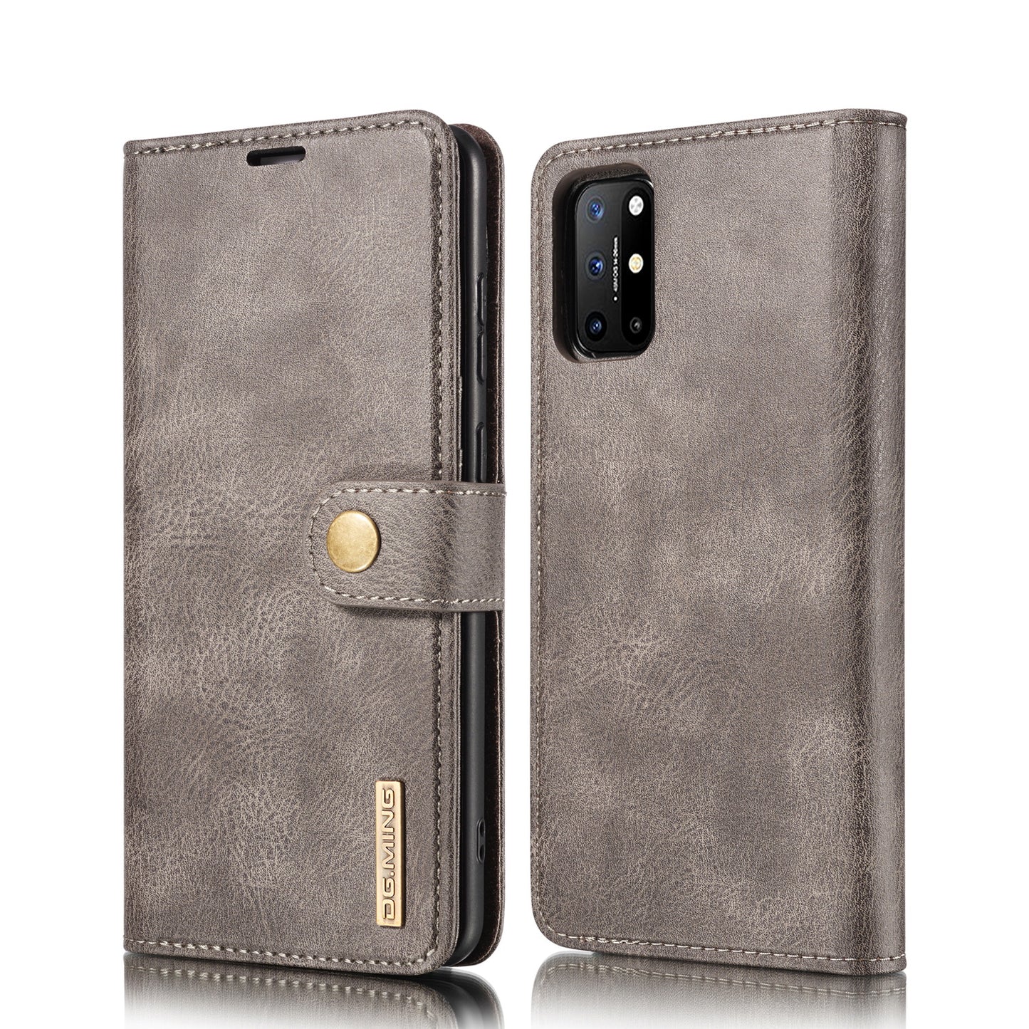 DG.MING Wallet Split Leather Cover Detachable 2-in-1 PC Back Case for OnePlus 8T