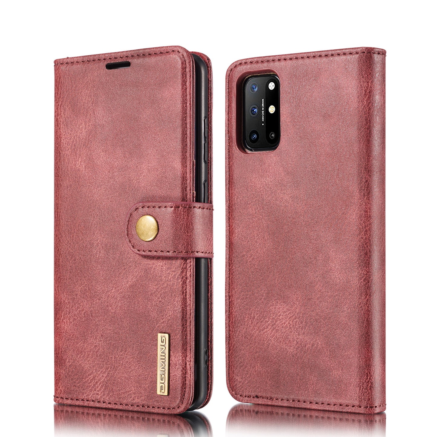 DG.MING Wallet Split Leather Cover Detachable 2-in-1 PC Back Case for OnePlus 8T