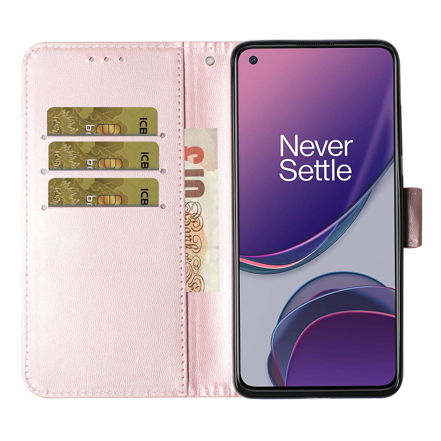 Solid Color Leather Protective Shell Stand Wallet Magnetic Closure Flip Case for OnePlus 8T