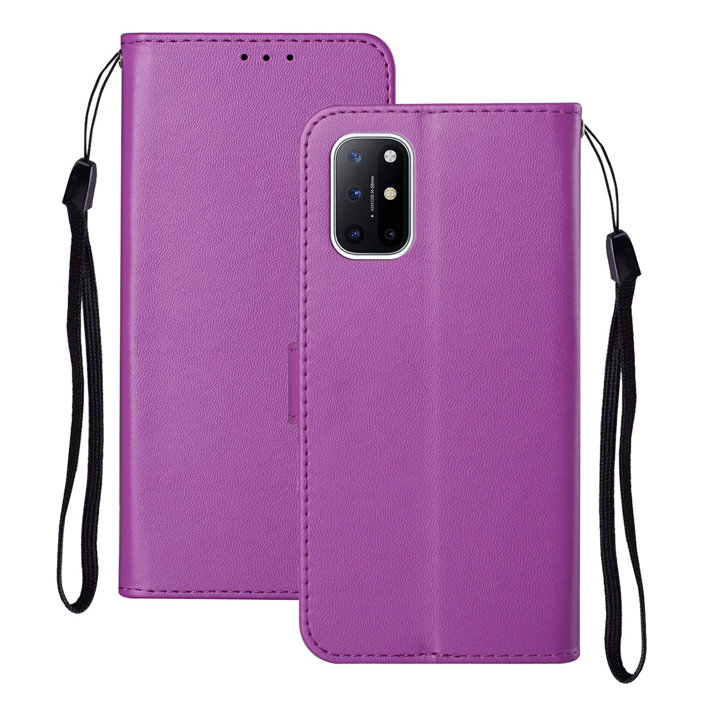 Solid Color Leather Protective Shell Stand Wallet Magnetic Closure Flip Case for OnePlus 8T