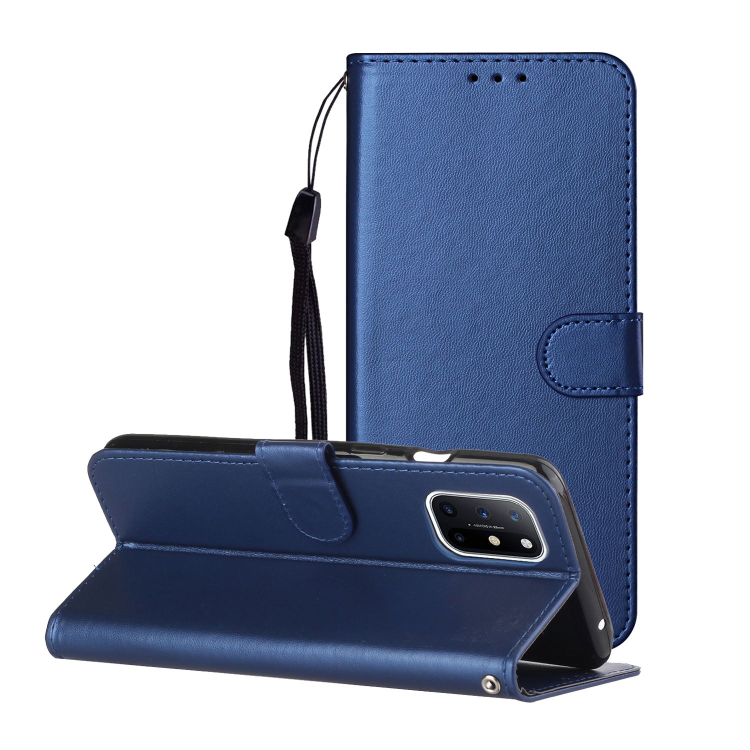 Solid Color Leather Protective Shell Stand Wallet Magnetic Closure Flip Case for OnePlus 8T