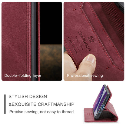 AUTSPACE A01 Series RFID Blocking Retro Matte Leather Case Wallet for OnePlus 8T