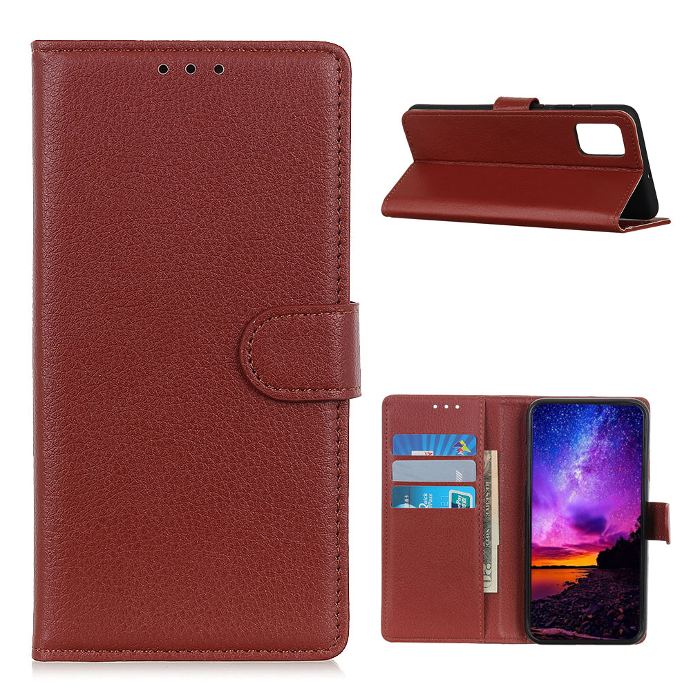 Phone Cover for OnePlus 9 (EU / US Version) Classic Litchi Texture Wallet Stand Leather Case