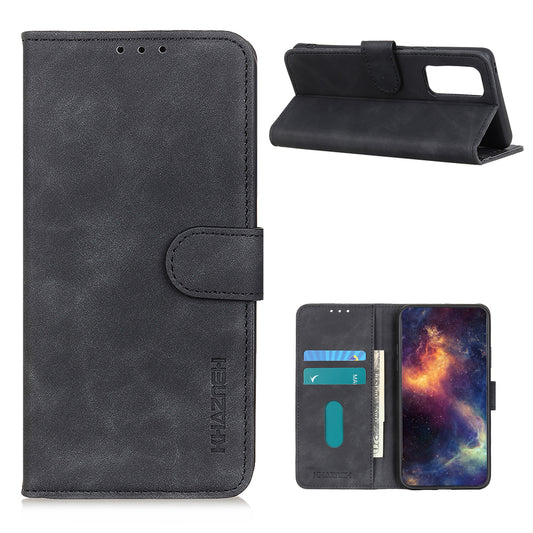 KHAZNEH Retro Style Folio Flip Leather Mobile Phone Wallet Stand Cover Case for OnePlus 9 (EU / US Version)