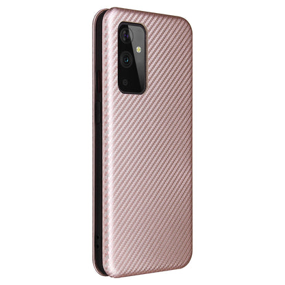 For OnePlus 9 (EU / US Version) Carbon Fiber Magnetic Suction Leather Shell with Card Holder