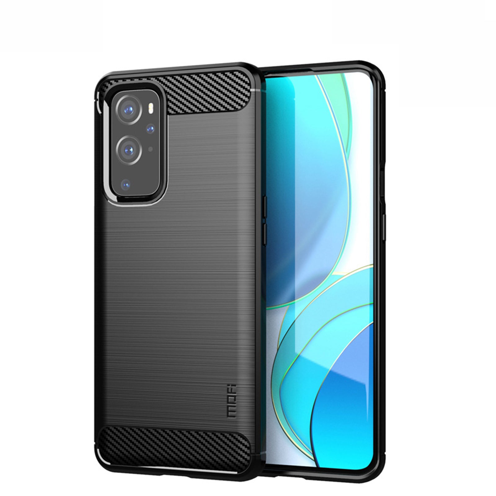 MOFI Carbon Fiber Silica Gel Protective Soft TPU Back Case for OnePlus 9 (EU / US Version)