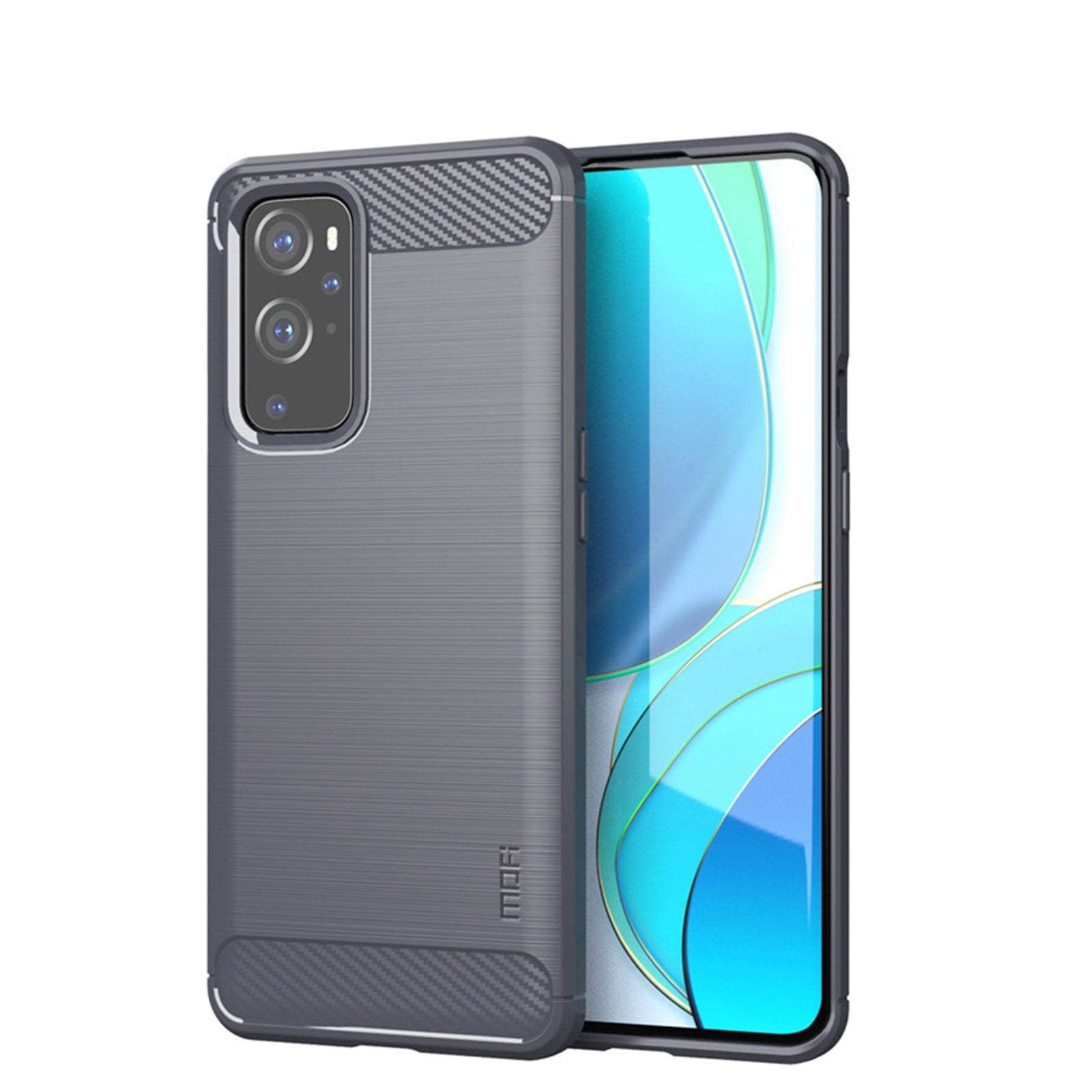 MOFI Carbon Fiber Silica Gel Protective Soft TPU Back Case for OnePlus 9 (EU / US Version)