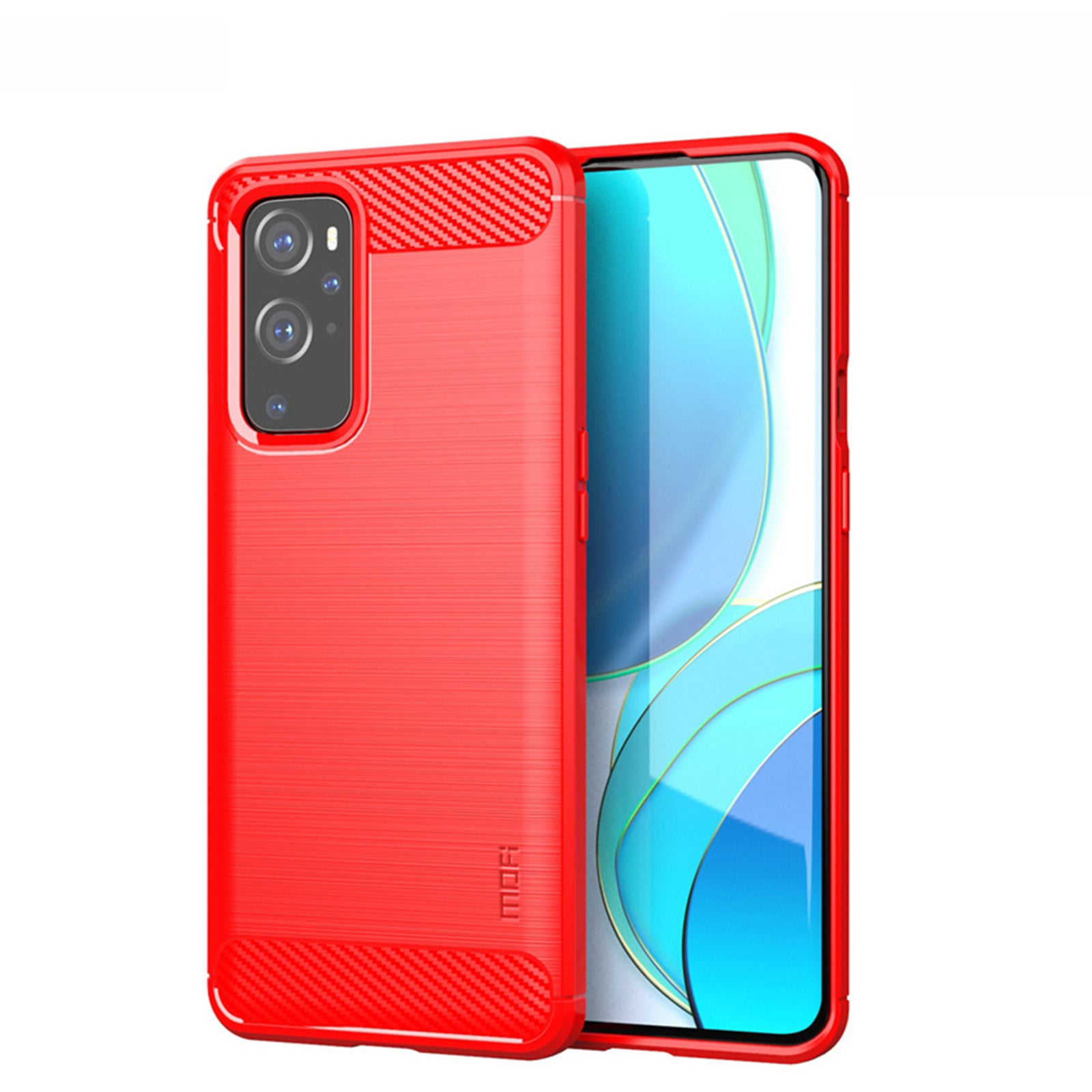 MOFI Carbon Fiber Silica Gel Protective Soft TPU Back Case for OnePlus 9 (EU / US Version)