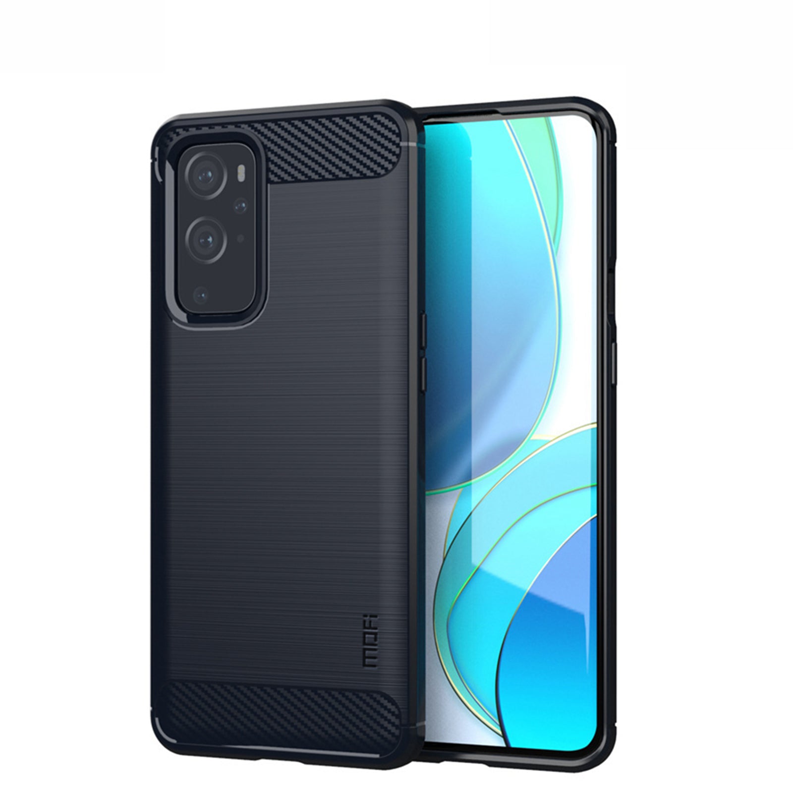 MOFI Carbon Fiber Silica Gel Protective Soft TPU Back Case for OnePlus 9 (EU / US Version)