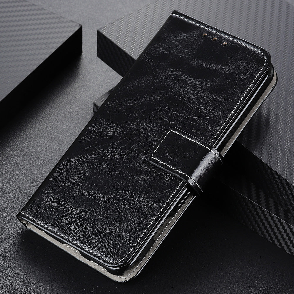 Retro Style Crazy Horse Texture Leather Phone Cover with Wallet Stand Design for OnePlus 9 Pro