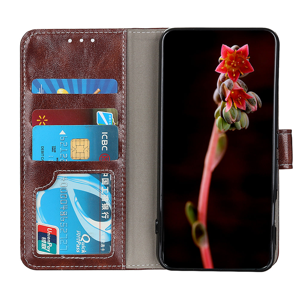 Retro Style Crazy Horse Texture Leather Phone Cover with Wallet Stand Design for OnePlus 9 Pro