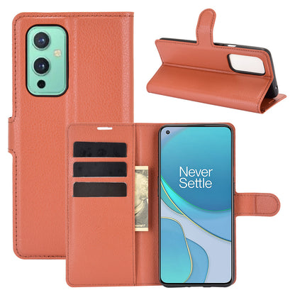 Wallet Design Litchi Texture Leather Phone Stand Cover Protector for OnePlus 9 (EU / US Version)